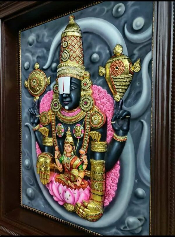 Tirupathi Balaji 3d embosed Tanjore painting