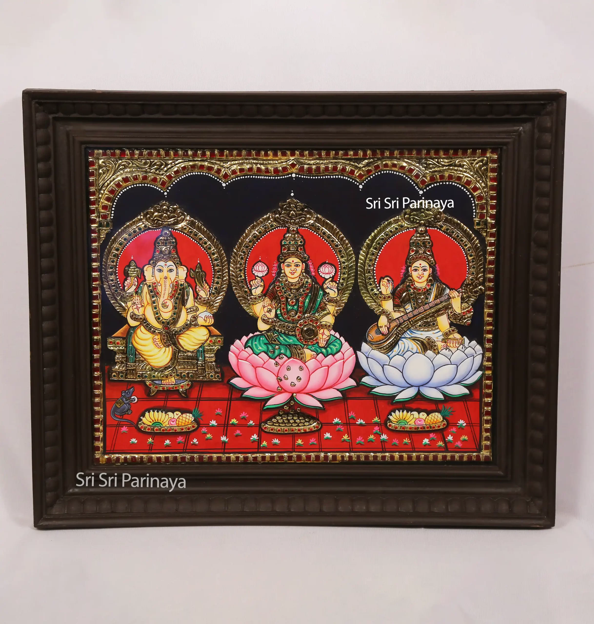 best Ganesha Lakshmi Saraswathi Tanjore Painting