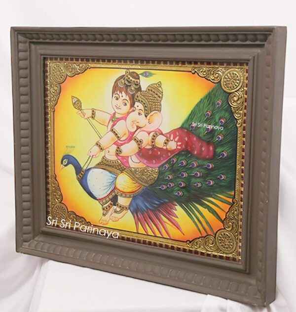 Ganesha and kartikeya Tanjore Painting