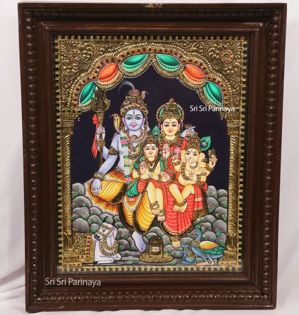 Shiva Parivar Tanjore Painting 1